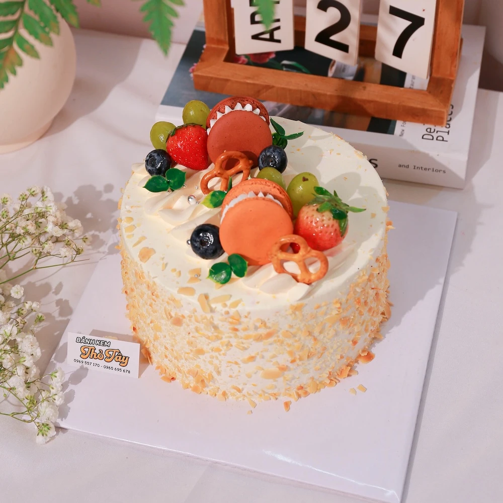 Bánh kem bắp trang trí đơn giản đẹp