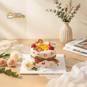 Bánh bông lan trứng muối dâu tây