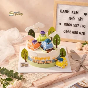 Bánh kem trang trí ô tô đơn giản