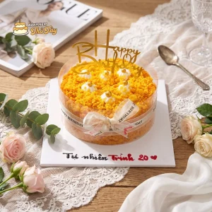 Bánh trứng muối chà bông gà cay