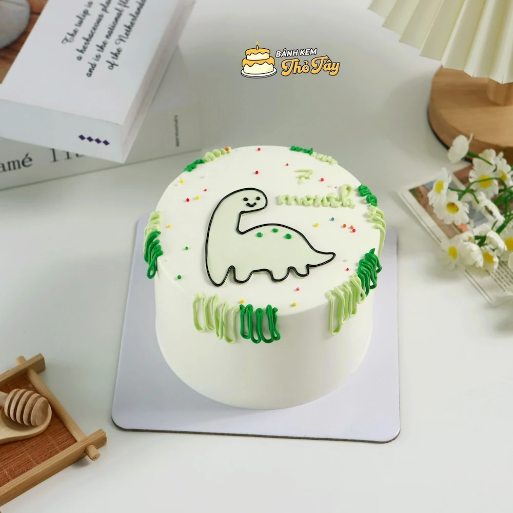 Bánh kem khủng long dễ thương cho bé trai