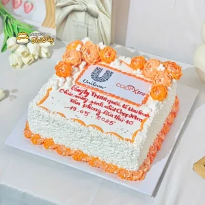Bánh kem logo hình chữ nhật