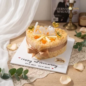 Bánh kem trứng muối trái tim