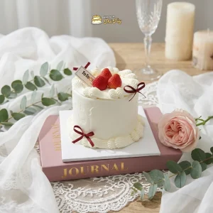 Bánh kem dâu tây dễ thương
