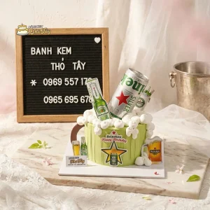 Bánh kem lon bia sang trọng cho nam
