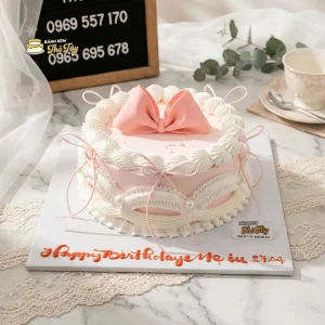 Bánh kem màu hồng cho nữ
