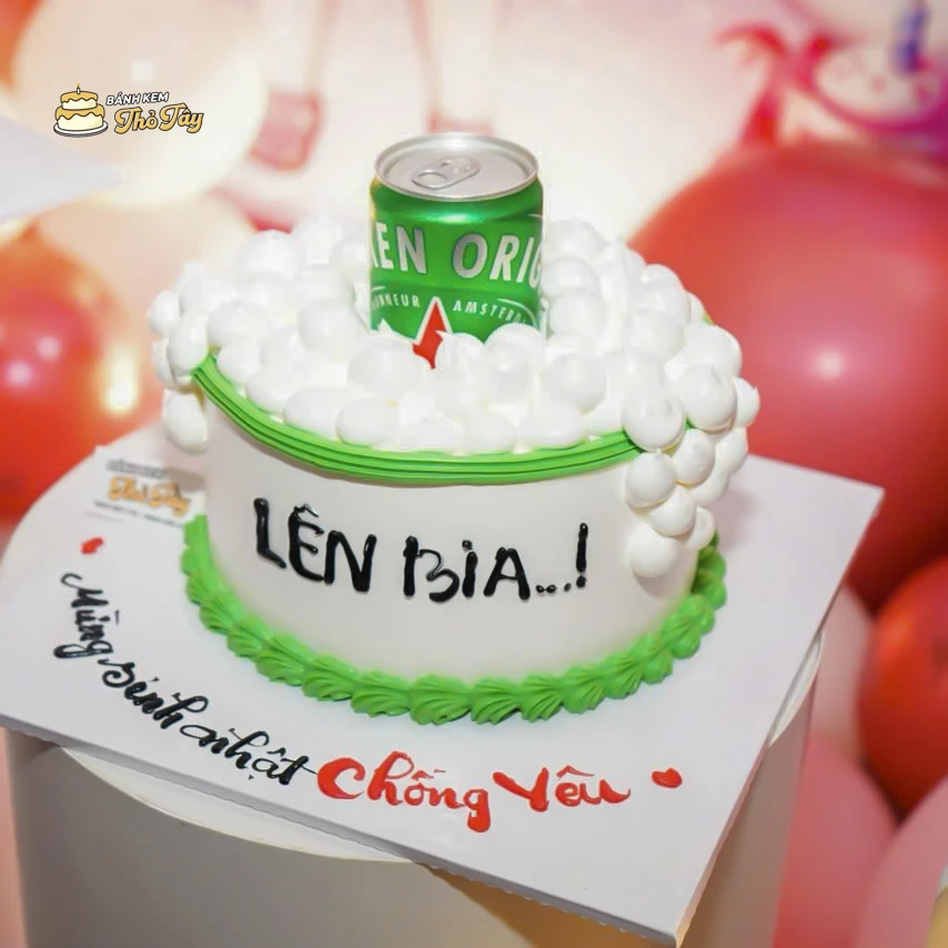 Bánh kem lon bia sang trọng cho nam