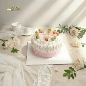 Bánh kem màu hồng đẹp