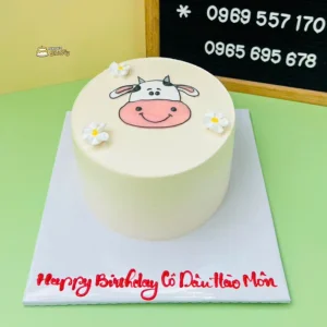 Bánh kem vẽ con bò sữa
