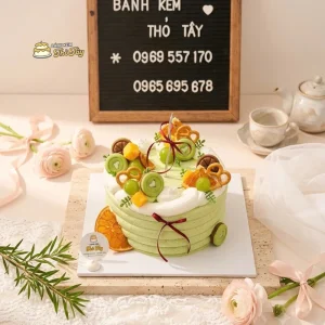 Bánh kem màu xanh bơ