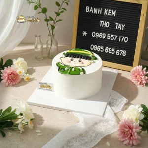 bánh sinh nhật vẽ hình chú bộ đội 