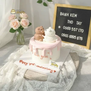 bánh kem chảy gấu cặp đôi