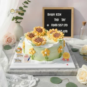 bánh kem hoa hướng dương đẹp