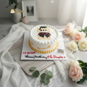 Bánh kem vẽ hình gấu nâu