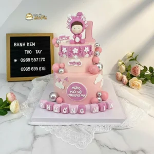 Bánh kem đầy tháng 2 tầng