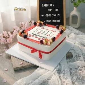 Bánh kem kỷ niệm hình chữ nhật