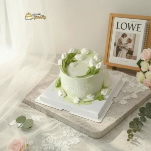 Bánh kem màu xanh pastel