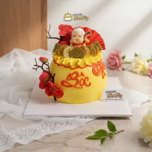 Bánh kem hũ vàng tài lộc