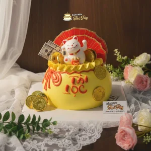 Bánh kem mèo thần tài
