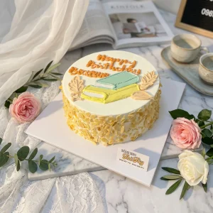Bánh kem vẽ quyển sách