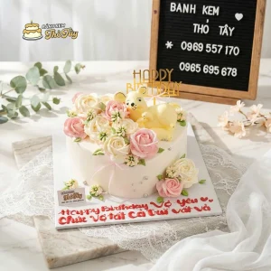 Bánh kem hình trái tim tặng vợ