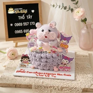 Bánh kem tuổi tý trang trí kuromi