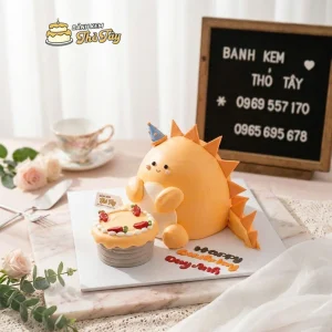 Bánh kem khủng long màu cam