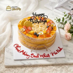 Bánh bông lan trứng muối mix trái cây