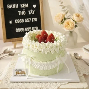 Bánh kem xanh viền bèo