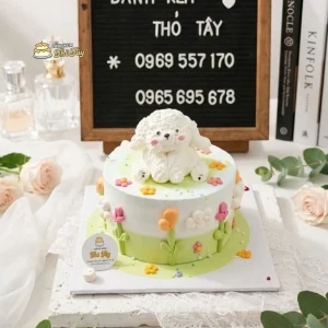 Bánh kem cún bông dễ thương