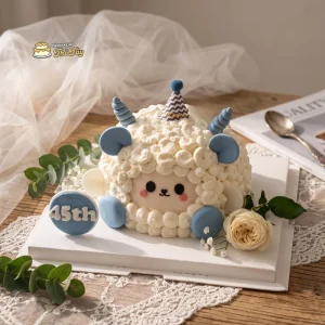 Bánh kem tạo hình cừu trắng