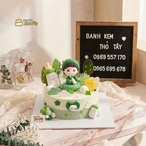 Bánh kem tạo hình em bé ếch xanh