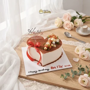Bánh kem trái tim tặng chồng