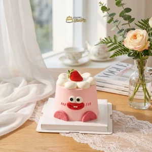 Bánh kem vui nhộn màu hồng