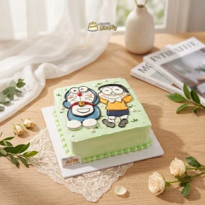 Bánh kem vuông doraemon và nobita