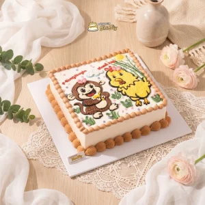 Bánh kem vuông vẽ hình