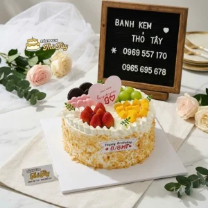 Bánh kem bắp trái cây tươi
